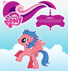 Size: 800x840 | Tagged: safe, firefly, pegasus, pony, g1, g4, female, g1 to g4, generation leap, mare, my little pony logo, solo