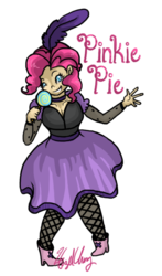 Size: 425x724 | Tagged: safe, artist:divinisity, pinkie pie, human, g4, female, humanized, puffy sleeves, saloon pinkie, solo