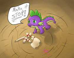 Size: 1800x1400 | Tagged: safe, artist:a6p, spike, g4, abuse, dragon mail, mail, spike abused by mail, spikeabuse