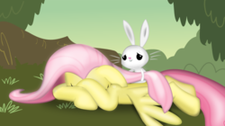 Size: 1366x768 | Tagged: safe, artist:tgolyi, angel bunny, fluttershy, g4, svg, vector