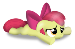 Size: 2063x1367 | Tagged: safe, artist:tgolyi, apple bloom, earth pony, pony, g4, female, prone, simple background, solo, svg, vector, white background