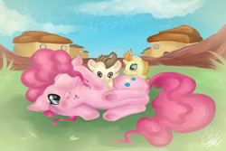 Size: 1500x1000 | Tagged: safe, artist:acidiic, pinkie pie, pound cake, pumpkin cake, earth pony, pony, g4