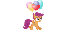 Size: 1366x768 | Tagged: safe, artist:tgolyi, scootaloo, pony, g4, alternate cutie mark, balloon, cute, cutealoo, female, scootaloo can't fly, simple background, solo, svg, transparent background, vector