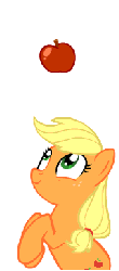 Size: 170x386 | Tagged: dead source, safe, artist:naroclie, applejack, pony, g4, animated, apple, bipedal, bouncing, cute, eyes on the prize, female, happy, jackabetes, looking up, obligatory apple, silly, silly pony, simple background, smiling, solo, that pony sure does love apples, who's a silly pony