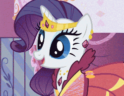 Size: 500x387 | Tagged: safe, screencap, rarity, pony, unicorn, g4, season 1, suited for success, animated, clothes, cropped, dress, female, gala dress, gif, jewelry, laughingmares.jpg, loop, reversed, solo, tiara