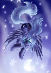 Size: 4003x5667 | Tagged: safe, artist:zedrin, princess luna, alicorn, pony, g4, absurd resolution, female, s1 luna, solo