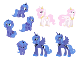 Size: 1704x1341 | Tagged: safe, artist:zedrin, princess celestia, princess luna, alicorn, pony, g4, cute, female, filly, mare, s1 luna, simple background, transparent background, woona