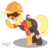 Size: 1024x979 | Tagged: safe, artist:twistbolt, applejack, earth pony, pony, g4, crossover, engineer, engineer (tf2), female, raised hoof, solo, team fortress 2