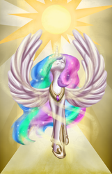 Size: 1833x2850 | Tagged: safe, artist:zedrin, princess celestia, pony, g4, female, solo