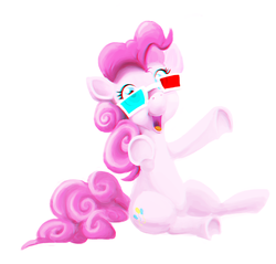 Size: 2043x1950 | Tagged: safe, artist:bluenudibranch, pinkie pie, earth pony, pony, g4, 3d glasses, female, solo