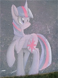 Size: 447x596 | Tagged: safe, twilight sparkle, pony, unicorn, g4, female, mare, raised hoof, solo, unicorn twilight