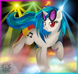 Size: 1060x1008 | Tagged: safe, artist:nabbiekitty, dj pon-3, vinyl scratch, pony, unicorn, g4, dancing, female, solo