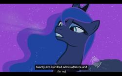 Size: 640x400 | Tagged: safe, edit, edited screencap, screencap, princess luna, pony, g4, luna eclipsed, bust, caption, female, mare, solo, text, youtube caption