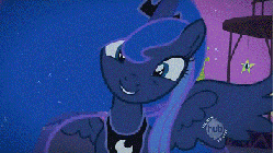 Size: 357x200 | Tagged: safe, edit, edited screencap, screencap, nightmare moon, princess luna, alicorn, pony, anthro, g4, animated, anthro with ponies, female, humanized, s1 luna, when i'm, woona, youtube, youtube link