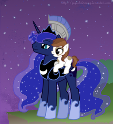 Size: 900x986 | Tagged: dead source, safe, artist:jaquelindreamz, pipsqueak, princess luna, g4, armor, female, filly, foal, foalcon, heart, heart eyes, male, pipi, prince artemis, rule 63, ship:lunapip, shipping, stallion, stars, straight, wingding eyes
