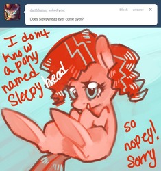 Size: 658x700 | Tagged: dead source, safe, artist:dhui, pinkie pie, ask tired pie, g4, tumblr