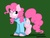 Size: 1000x768 | Tagged: safe, artist:cobracookies, pinkie pie, earth pony, pony, g4, alternate hairstyle, clothes, cute, diapinkes, female, green background, pigtails, simple background, solo, sweater