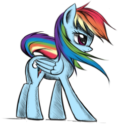 Size: 506x536 | Tagged: safe, artist:coco, rainbow dash, pegasus, pony, g4, female, simple background, solo, transparent background, windswept mane
