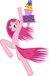 Size: 3996x6122 | Tagged: safe, artist:ernestboy, pinkie pie, earth pony, pony, g4, anatomically incorrect, cake, pinkamena diane pie, simple background, transparent background, vector