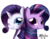 Size: 969x756 | Tagged: safe, artist:solar-slash, rarity, twilight sparkle, pony, unicorn, g4, the cutie pox, alternate hairstyle, bust, duo, duo female, female, horn, mare, portrait, rarity hair, simple background, transparent background, unicorn twilight