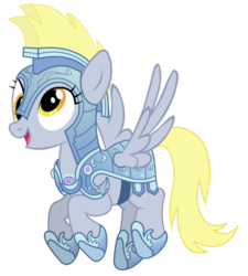 Size: 600x667 | Tagged: safe, artist:blanishna, derpy hooves, pegasus, pony, g4, armor, female, mare, solo