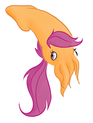 Size: 704x932 | Tagged: safe, artist:kergeros, scootaloo, cephalopod, cuttlefish, g4, pun, solo, species swap