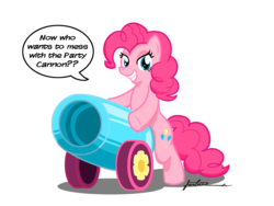Size: 1024x768 | Tagged: safe, artist:furboz, pinkie pie, earth pony, pony, g4, cannon, female, mare, party cannon, simple background, solo, transparent background