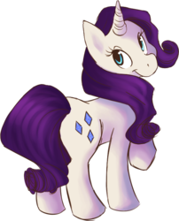 Size: 592x733 | Tagged: safe, artist:widdlez, rarity, pony, unicorn, g4, female, looking at you, looking back, looking back at you, mare, raised hoof, simple background, smiling, solo, standing, transparent background