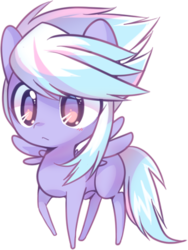 Size: 380x505 | Tagged: safe, artist:pekou, cloudchaser, pegasus, pony, g4, chibi, cute, female, simple background, solo, transparent background