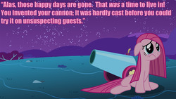 Size: 1920x1080 | Tagged: safe, pinkie pie, g4, from the earth to the moon, jules verne, party cannon, pinkamena diane pie