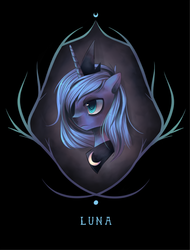 Size: 595x781 | Tagged: safe, artist:pekou, princess luna, pony, g4, female, s1 luna, solo