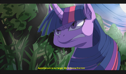 Size: 1000x586 | Tagged: safe, artist:sunibee, twilight sparkle, pony, g4, fake screencap, female, letterboxing, serious face, solo