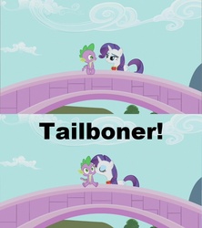 Size: 854x960 | Tagged: safe, edit, edited screencap, screencap, rarity, spike, dragon, pony, unicorn, g4, secret of my excess, caption, cheek kiss, cute, eye contact, eyes closed, female, fire ruby, kissing, lidded eyes, looking at each other, male, mare, ship:sparity, shipping, shipping fuel, sitting, smiling, something else also rises, spikabetes, spikelove, straight, tailboner, text, wide eyes