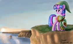 Size: 2940x1785 | Tagged: safe, artist:awildfantasy, twilight sparkle, pony, g4, cosplay, female, link, solo, the legend of zelda