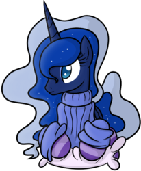 Size: 625x757 | Tagged: safe, artist:miketheuser, princess luna, alicorn, pony, g4, clothes, female, simple background, socks, solo, striped socks, sweater, transparent background