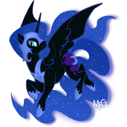 Size: 700x700 | Tagged: safe, artist:megsyv, nightmare moon, pony, g4, female, simple background, solo