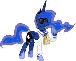 Size: 4322x3473 | Tagged: safe, artist:jineb, artist:johnjoseco, princess luna, alicorn, pony, g4, chains, choker, chokerluna, clothes, female, gangsta, jewelry, mare, necklace, raised hoof, simple background, solo, sunglasses, swag, tail, tail wrap, transparent background