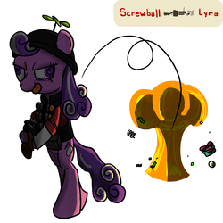 Size: 1080x1080 | Tagged: safe, artist:full stop, screwball, earth pony, pony, g4, demoman, demoman (tf2), explosion, female, hat, mare, propeller hat, swirly eyes, team fortress 2, that's what kills the lyra