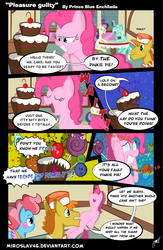 Size: 960x1472 | Tagged: safe, artist:miroslav46, bon bon, carrot cake, cup cake, lyra heartstrings, pinkie pie, sweetie drops, g4, cake, comic