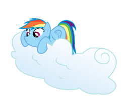 Size: 4300x3483 | Tagged: safe, artist:geekywebman, artist:noirpony, rainbow dash, pony, g4, cloud, female, on a cloud, peeking, simple background, solo, transparent background, vector