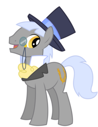 Size: 3840x4992 | Tagged: safe, artist:geekywebman, artist:noirpony, caesar, count caesar, earth pony, pony, g4, hat, male, monocle, monocle and top hat, simple background, solo, stallion, top hat, transparent background, vector