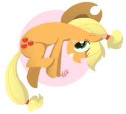 Size: 591x531 | Tagged: safe, artist:lunardawn, applejack, earth pony, pony, g4, female, jumping, solo