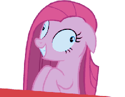 Size: 400x312 | Tagged: safe, artist:3dapple, edit, screencap, pinkie pie, earth pony, pony, g4, party of one, 2011, adoracreepy, animated, breakdown, contemplating insanity, creepy, cute, cuteamena, female, fourth wall, insane face, insanity, insanity face, looking at you, nightmare fuel, pinkamena diane pie, reversed, simple background, smiling, solo, white background, you're next