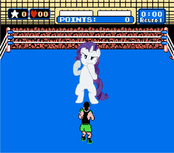 Size: 1024x900 | Tagged: safe, rarity, pony, unicorn, g4, boxing, little mac (punch-out!!), punch-out!!, quadrupedal
