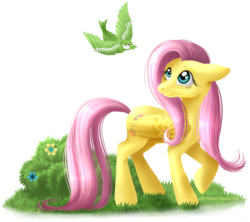 Size: 790x700 | Tagged: safe, artist:kittehkatbar, fluttershy, pony, g4, female, simple background, solo, transparent background