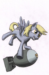 Size: 661x1000 | Tagged: safe, derpy hooves, pegasus, pony, g4, atomic bomb, bomb, fallout, female, mare, parody, solo