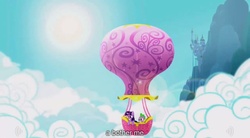 Size: 1279x705 | Tagged: safe, screencap, spike, twilight sparkle, g4, balloon, hot air balloon, twinkling balloon, youtube caption