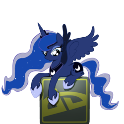 Size: 1600x1600 | Tagged: safe, artist:strabarybrick, princess luna, alicorn, pony, g4, cute, deviantart, female, lunabetes, mare, simple background, smiling, solo, transparent background