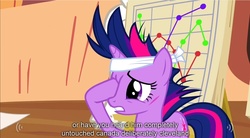 Size: 1280x704 | Tagged: safe, screencap, twilight sparkle, unicorn, g4, canada, cleveland, solo, youtube caption