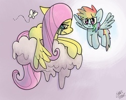 Size: 1007x801 | Tagged: safe, artist:jamesghost11, fluttershy, rainbow dash, g4, sad